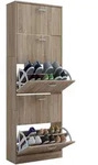 Mid.you Schuhschrank, Eiche, Holzwerkstoff, 59x170x22 cm, Garderobe,