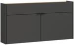 Schuhschrank GW-Ameca, Graphit, Eiche, Holzwerkstoff, 4 F&auml;cher, 1 Schublade(n)