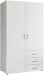 P & B Dreht&uuml;renschrank, Wei&szlig;, Holzwerkstoff, 3 F&auml;cher, 3 Schublade(n) Schubladen,
