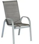Gardenson Stapelsessel, Braun, Silber, Metall, Textil, 56.5x104x77 cm, stapelbar,