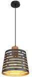 Globo H&auml;ngeleuchte Ablona, Natur, Schwarz, Gold, Holz, Metall, 120 cm, CE, Lampen &
