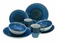 Creatable Kombiservice Caldera Blau, Blau, Keramik, 8-teilig, 300 ml, Essen &