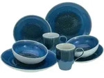 Creatable Kombiservice Caldera Blau, Blau, Keramik, 8-teilig, 300 ml, Essen &