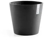 Ecopots Blumentopf, Dunkelgrau, Kunststoff, Beton Optik, Rund, 34.5 cm, Dekoration,