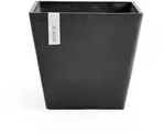 Ecopots Blumentopf, Dunkelgrau, Kunststoff, Beton Optik, Quadratisch, 35.5 cm,