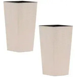Siena Garden &Uuml;bertopf-Set, Creme, Kunststoff, 2-teilig, quadratisch,quadratisch,