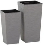 Siena Garden &Uuml;bertopf-Set, Grau, Kunststoff, 2-teilig, quadratisch,quadratisch,