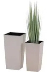 Siena Garden &Uuml;bertopf-Set, Creme, Kunststoff, 2-teilig, quadratisch,quadratisch,