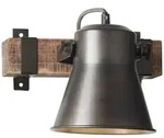 Brilliant Wandspot, Schwarz, Holz, 24x17x25 cm, Lampen & Leuchten, Innenbeleuchtung,