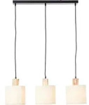 Brilliant Pendelleuchte Pia, Natur, Schwarz, Holz, Metall, Textil, 20x130x80 cm,