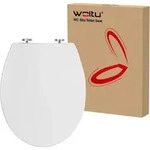 Woltu WC, Wei&szlig;, Kunststoff, Oval, 37x6.6x45 cm, Badezimmer, WC Ausstattung, WC...