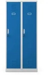 Jan Nowak Umkleideschrank, Grau, Blau, Metall, 80x180x50 cm, Garderobe,