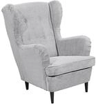 Carryhome Ohrensessel, Hellgrau, Holz, Buche, massiv, 78x102x98 cm, Wohnzimmer,