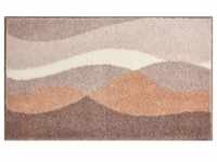 Grund Badteppich Hills, Taupe, Textil, Wellen, rechteckig, 70x120 cm, Oeko-Tex®