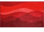Grund Badteppich Hills, Rot, Textil, Wellen, rechteckig, 60x100 cm, Oeko-Tex&reg;