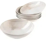 M&auml;ser Salatset Ossia, Beige, Keramik, 7-teilig, rund, 35.5x36.5x31.5 cm,