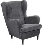 Carryhome Ohrensessel, Dunkelgrau, Holz, Buche, massiv, 78x102x98 cm, Wohnzimmer,