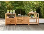 Gardenson Outdoork&uuml;che, Akazie, Schwarz, Holz, Stein, Akazie, einzeln stellbar,