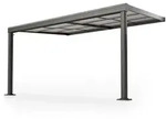 Juskys Terrassendach, Dunkelgrau, Metall, 300x254x400 cm, Sonnen- & Sichtschutz,