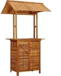 vidaXL Gartentisch, Braun, Holz, rechteckig, 106x217x122 cm, Gartenm&ouml;bel,