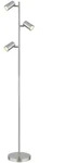 Globo Stehleuchte, Nickel, Metall, 23x154x25 cm, verstellbare Spotlights, mit