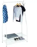 Relaxdays Kleiderst&auml;nder, Wei&szlig;, Metall, 90x162x40 cm, Garderobe, Garderobenst&auml;nder