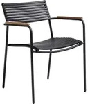 Gardenson Stapelstuhl, Holz, Teakholz, vollmassiv, Rundrohr, 60x78x56 cm, stapelbar,