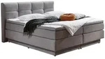 Carryhome Boxspringbett, Hellgrau, Kunststoff, H2 + H3, 7-Zonen, H&ouml;he ca. 24 cm,