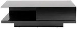 Livetastic Couchtisch, Schwarz Hochglanz, Glas, Holzwerkstoff, 1 Schublade(n)