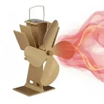 Relaxdays Ofenventilator, Hellbraun, Metall, 19x26x12 cm, Kleinm&ouml;bel, Kamine &