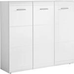 Carryhome Schuhschrank Adana, Wei&szlig;, Holzwerkstoff, 10 F&auml;cher, 134x120x36 cm,