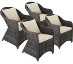 tectake Rattansessel, Grau, Kunststoff, 60x84x71 cm, Gartenm&ouml;bel,...
