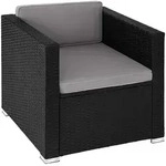 tectake Rattansessel, Schwarz, Kunststoff, 70x65x69 cm, Gartenm&ouml;bel, Gartenst&uuml;hle,