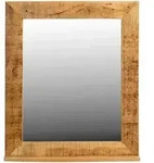 Mid.you Spiegel, Natur, Holz, Glas, Mangoholz, massiv, rechteckig, 67x80x12 cm,