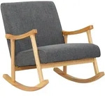 CLP Schaukelstuhl, Hellgrau, Holz, 67x82x92 cm, Wohnzimmer, Sessel,...