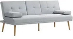 Homcom Schlafsofa, Hellgrau, Textil, Echtholz,Pappel, 3-Sitzer, F&uuml;llung:
