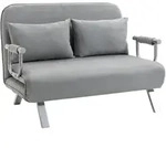 Homcom Schlafsofa, Hellgrau, Metall, 2-Sitzer, F&uuml;llung: Polyester, 80x78x111...