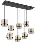 Globo H&auml;ngeleuchte, Klar, Schwarz, Messing, Metall, Glas, 31.5x120x103 cm, Lampen &