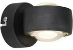 Globo Led-Wandleuchte, Klar, Schwarz, Metall, Glas, 40 mm, 10x7x7.5 cm, CE,...