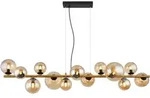 Globo Led-H&auml;ngeleuchte, Schwarz, Transparent, Messing, Metall, Kunststoff, Glas, F,