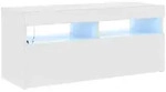 vidaXL Tv-Schrank, Wei&szlig;, Holz, 1 F&auml;cher, 90x40x35 cm, Wohnzimmer, Wohnw&auml;nde,