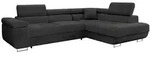 Mirjan24 Ecksofa, Schwarz, Textil, 5-Sitzer, rechts montierbar, L-Form,Rechteckig,