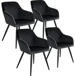 tectake Esszimmerstuhl, Schwarz, Textil, 58x82x62 cm, Esszimmer, St&uuml;hle,