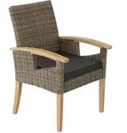 tectake Rattan, Natur, Kunststoff, 62.5x94x71.5 cm, Gartenm&ouml;bel, Gartenst&uuml;hle,
