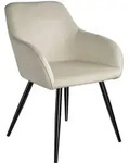 tectake Esszimmerstuhl, Creme, Schwarz, Textil, 58x82x62 cm, CE, Esszimmer, St&uuml;hle,