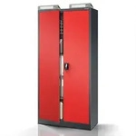 Jan Nowak Aktenschrank, Rot, Anthrazit, Metall, 90x195x40 cm, Arbeitszimmer,