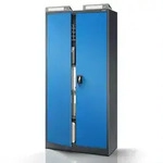 Jan Nowak Aktenschrank, Blau, Anthrazit, Metall, 90x195x40 cm, Arbeitszimmer,