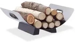 Relaxdays Kaminholzkorb, Silber, Metall, Holz, Kunststoff, 41x16x33 cm, Kleinm&ouml;bel,