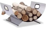 Relaxdays Kaminholzkorb, Silber, Metall, 37x19.5x33 cm, Kleinm&ouml;bel, Kamine &