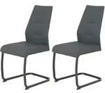 P & B Schwingstuhl-Set, Anthrazit, Metall, Textil, Flachrohr, C-Form, 42x89x59 cm,